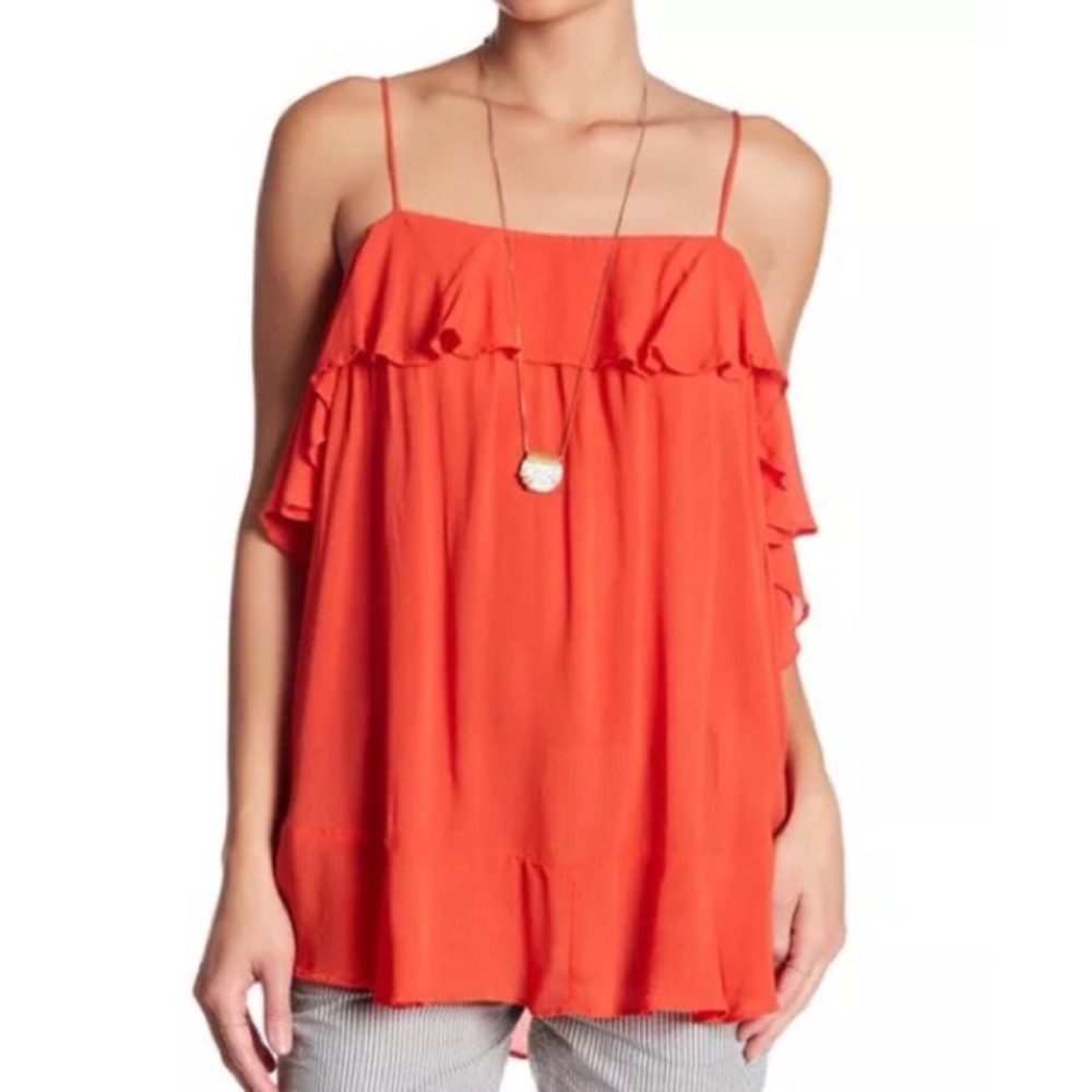 SOLD π Free People Boho Ruffle Top - Picture 1 of 8
